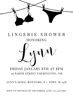 Free Lingerie Shower Invitation Templates Adobe Spark