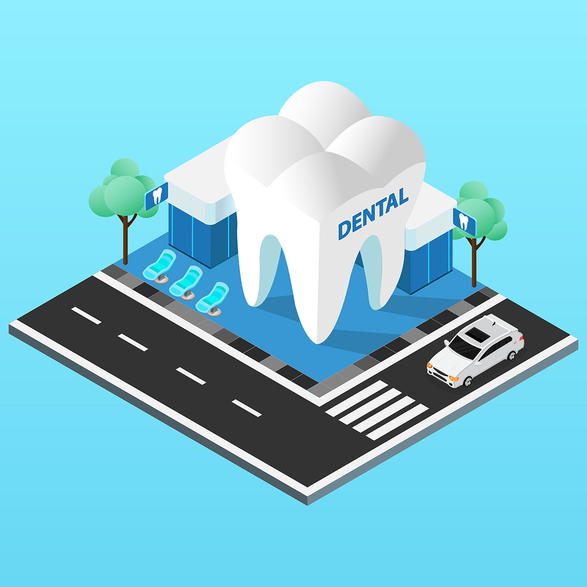 Isometric Dental Clinic rendition image