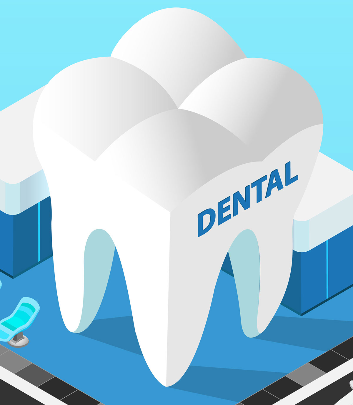 Isometric Dental Clinic rendition image
