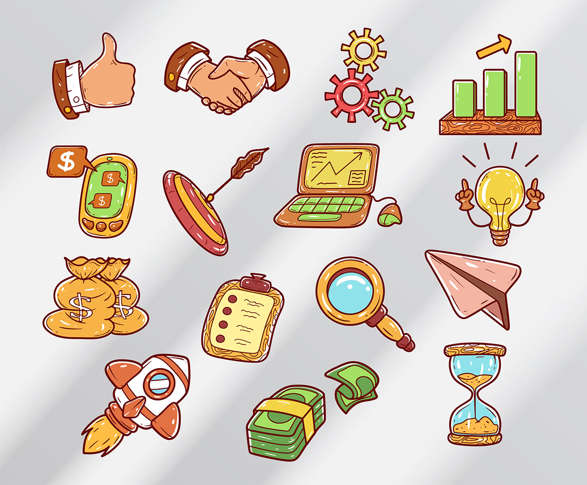 15 Startp icons element vector illustration rendition image