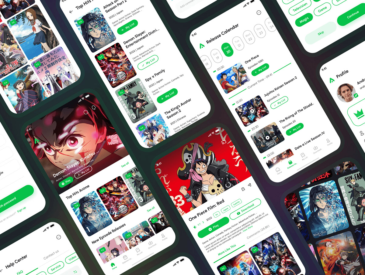 Animax - Anime Streaming App UI Kit rendition image