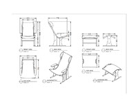 TENACE Lounge Chair Orthographic Drawing