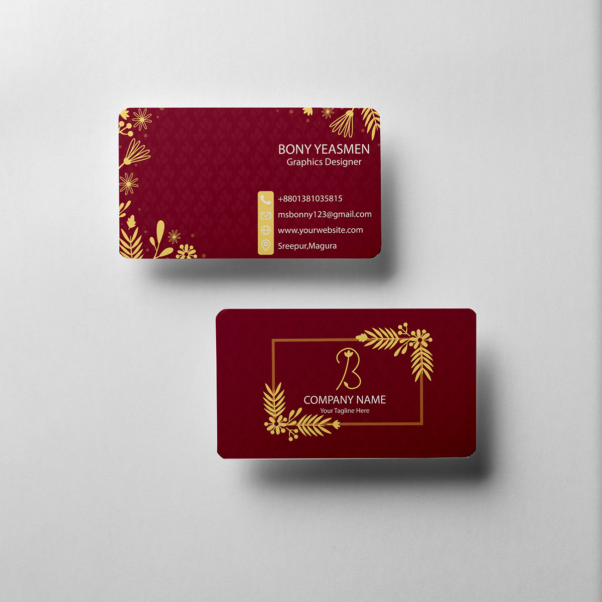 Business card design rendition image
