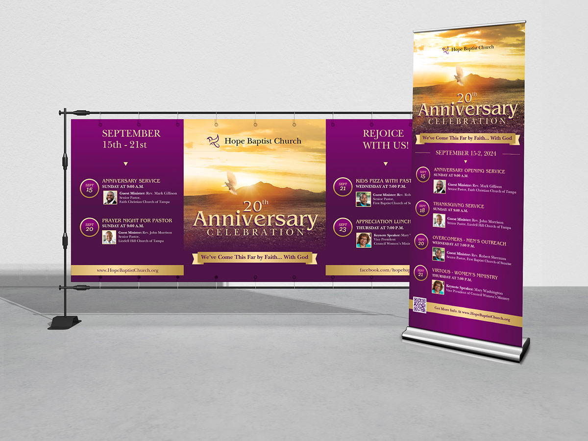 Church Anniversary Banner Canva Template rendition image