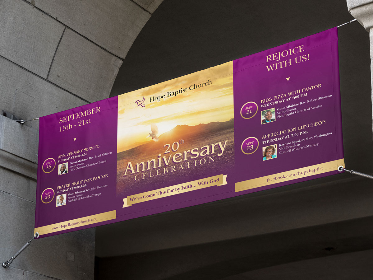Church Anniversary Banner Canva Template rendition image