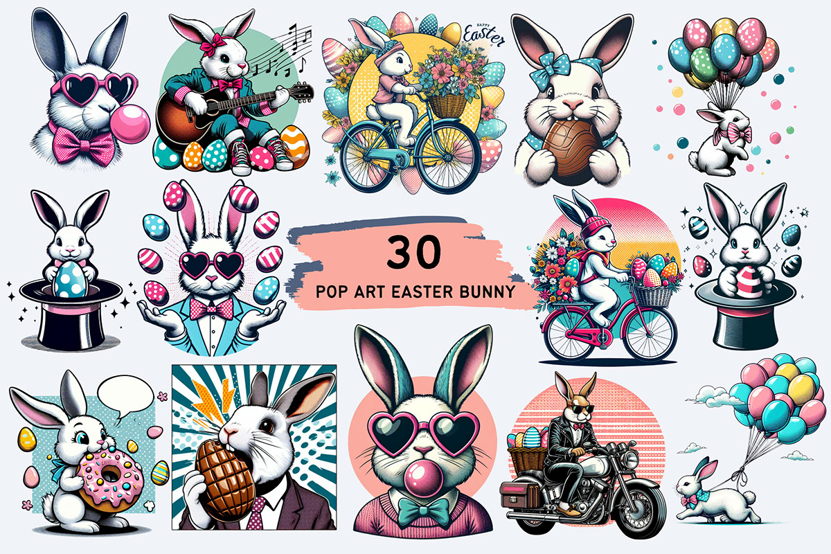 Pop Art Easter Bunny Bundle rendition image