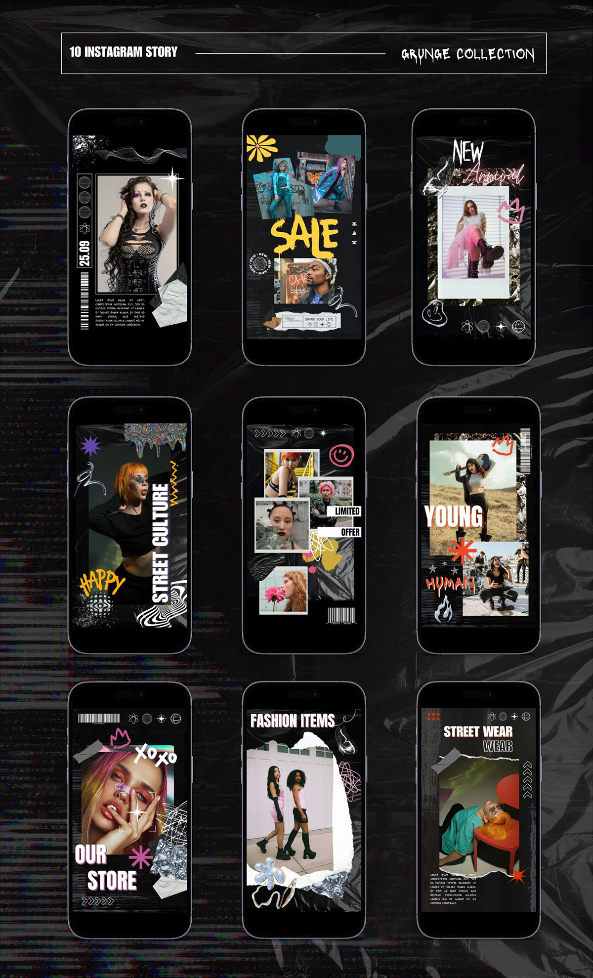 Grunge Instagram Templates Collection rendition image