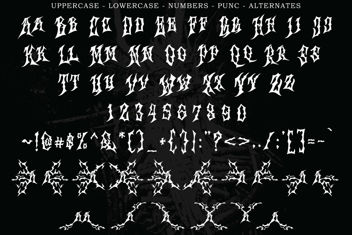Morse Black Metal Font rendition image