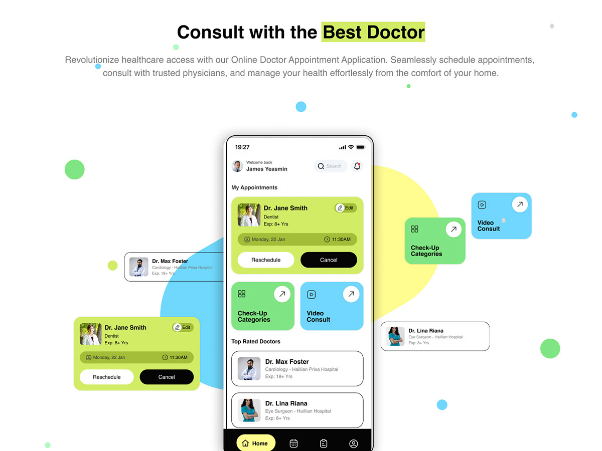 Online Doctor Appointment App rendition image