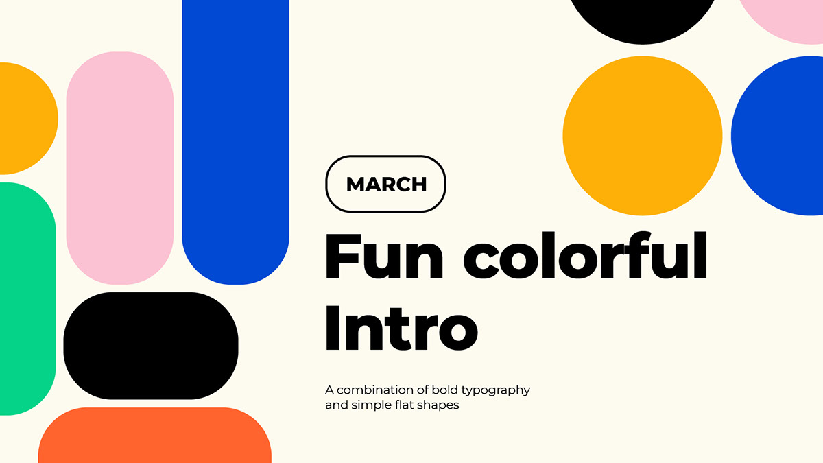 Colorful intro templates with geometrical shapes and bright colors rendition image