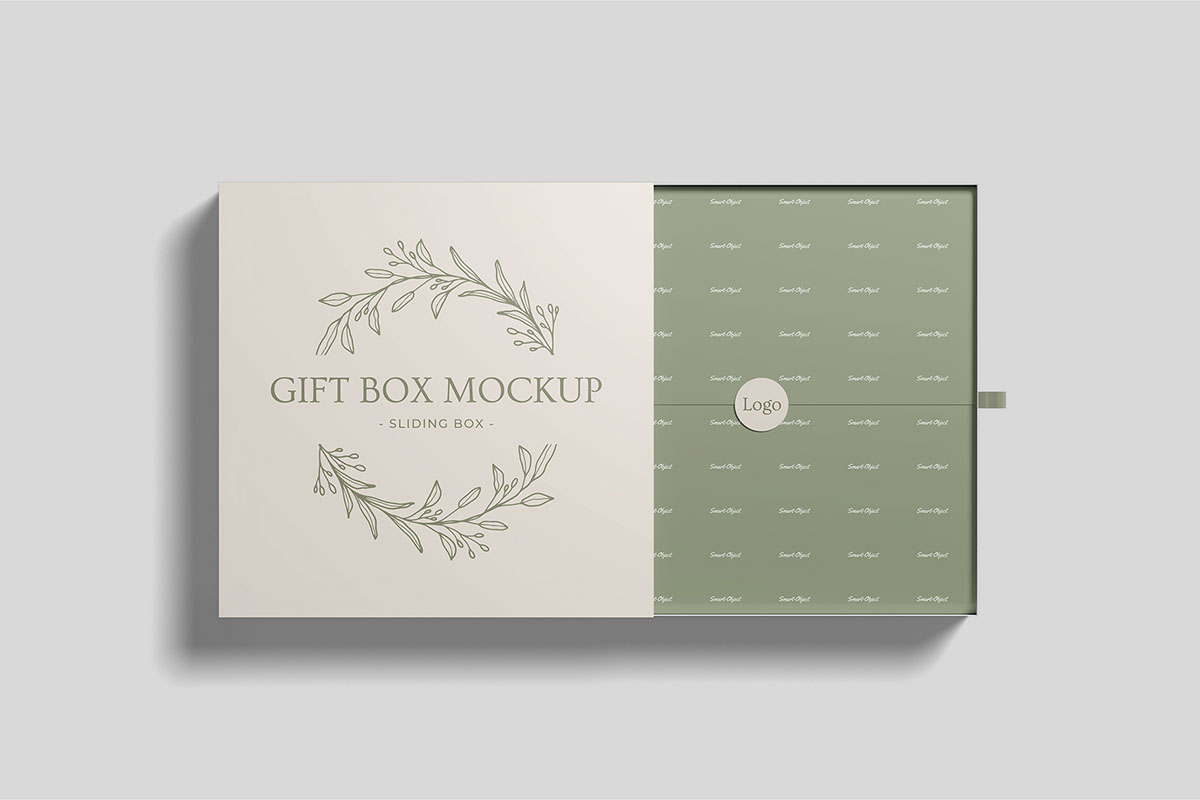 Sliding Gift Box Mockup Free Download rendition image