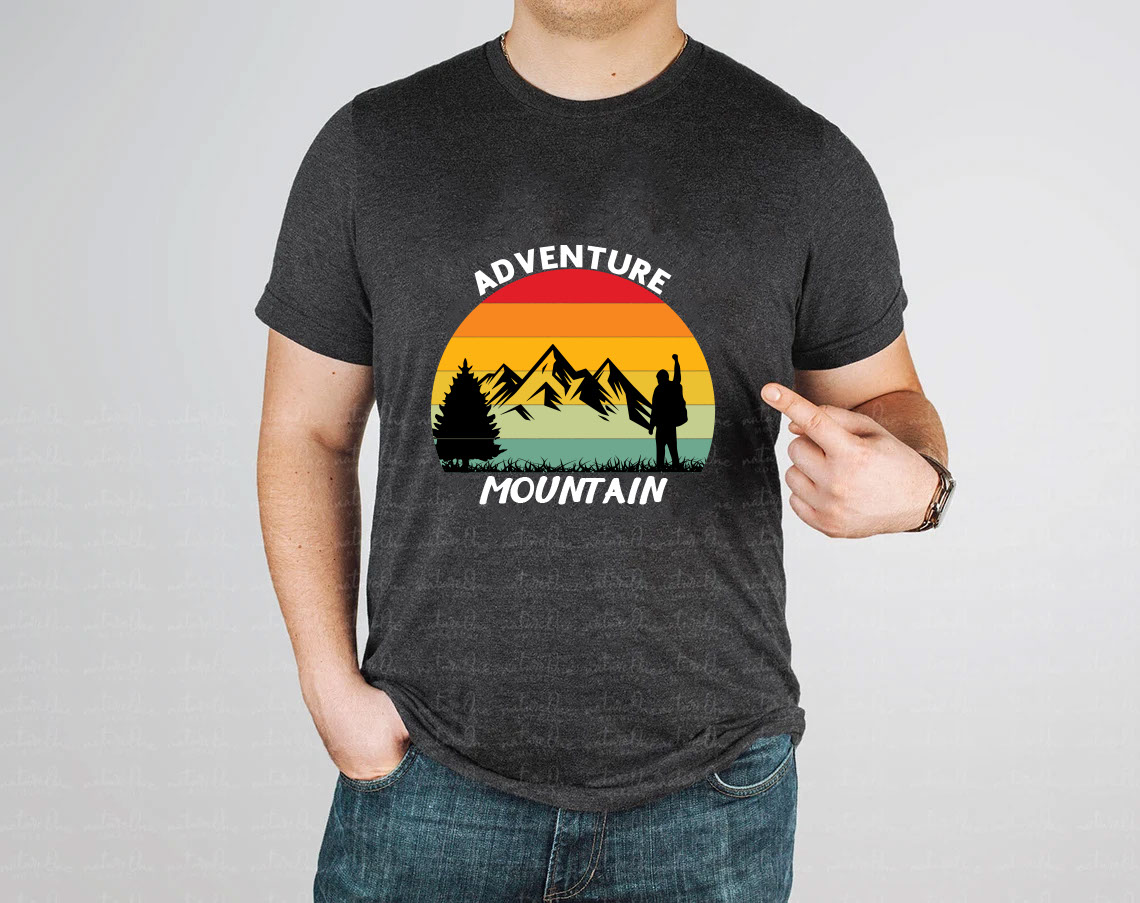 mountain adventure t shirt design rendition image