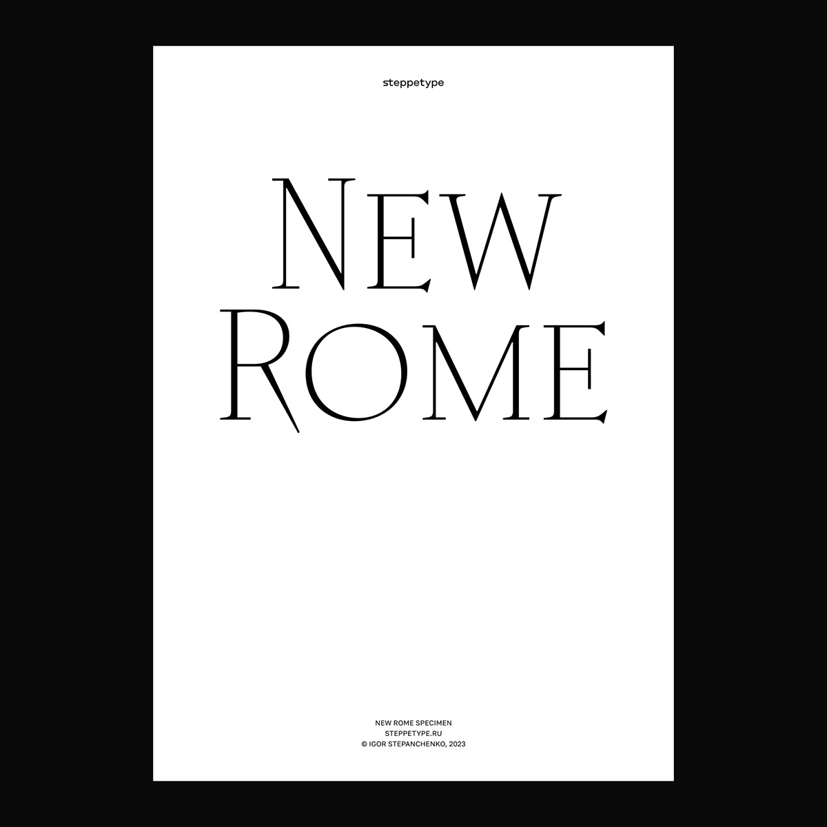 New Rome Specimen rendition image