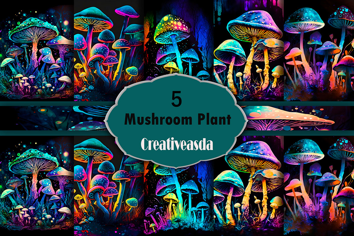 Mushroom Plant Paper Art illustrations rendition image