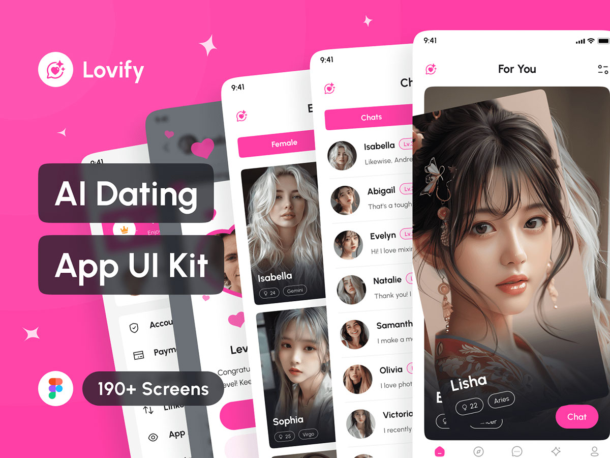Lovify - AI Dating App UI Kit rendition image