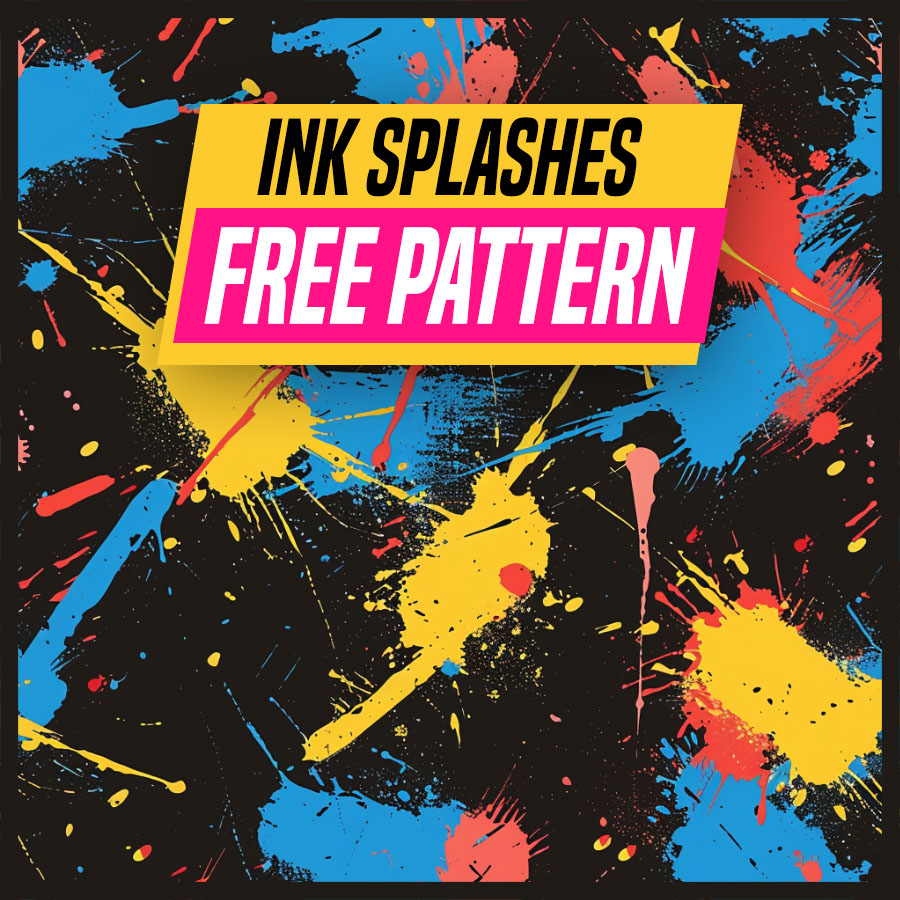Colorful Ink Splashes Seamless Pattern rendition image