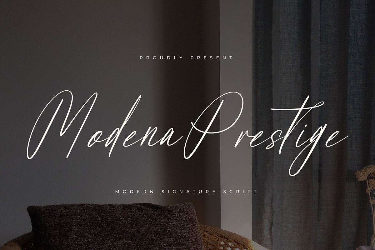 Modena Prestige - Modern Signature Script rendition image
