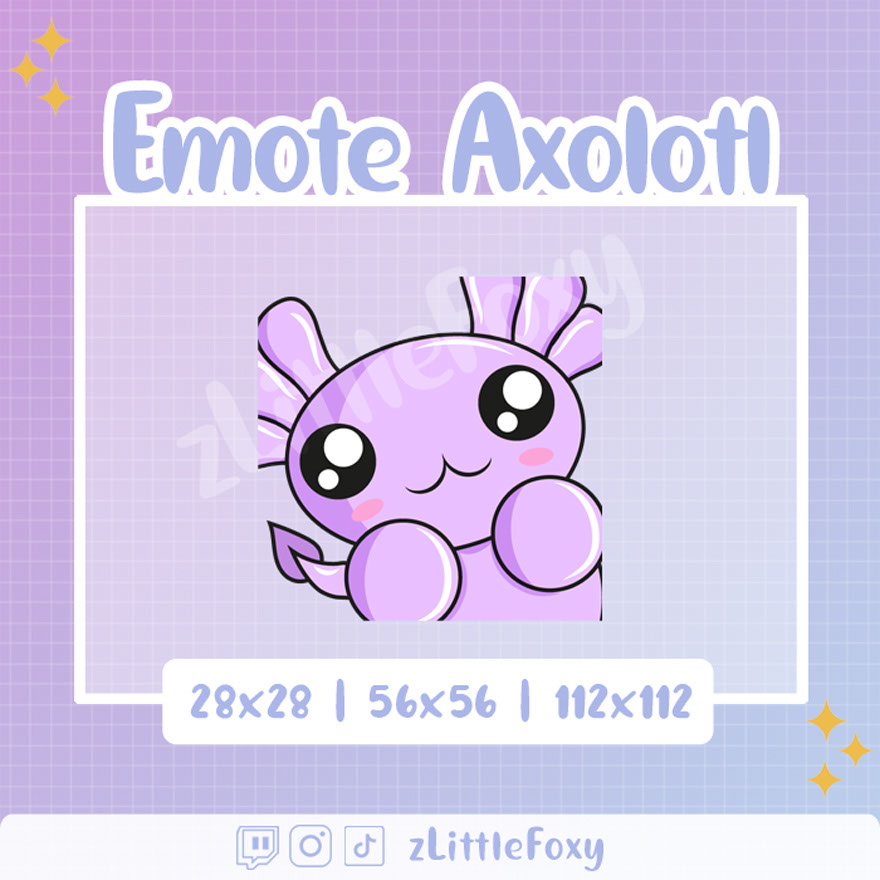 Axolotl Emote for Twitch rendition image