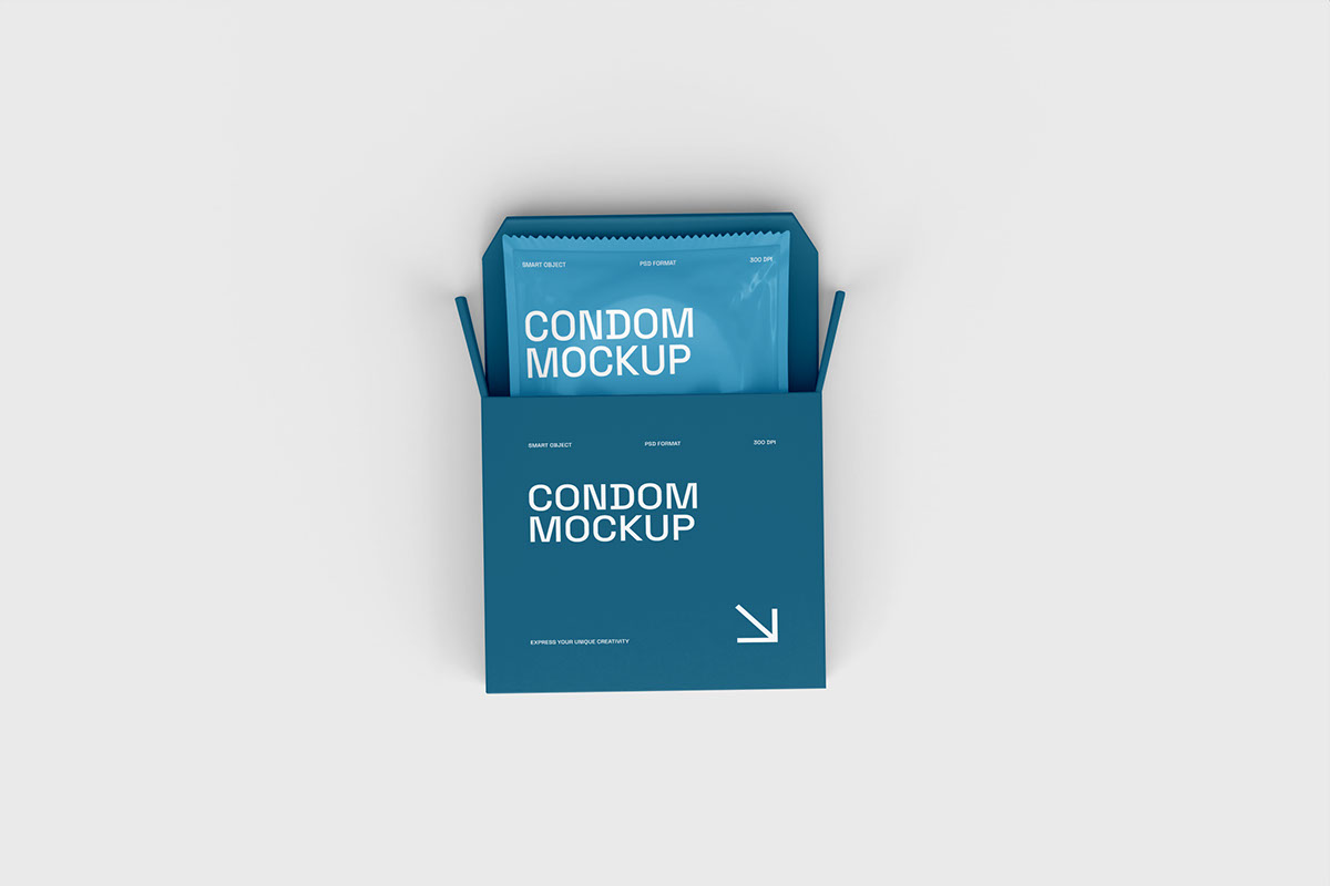 Condom Packaging Mockup rendition image