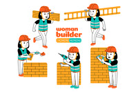 Women Builder Profession Vector Pack