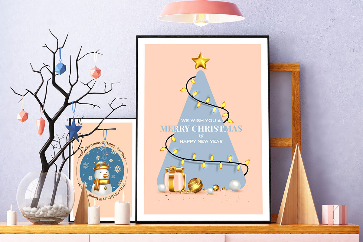 Christmas Greetings cards rendition image