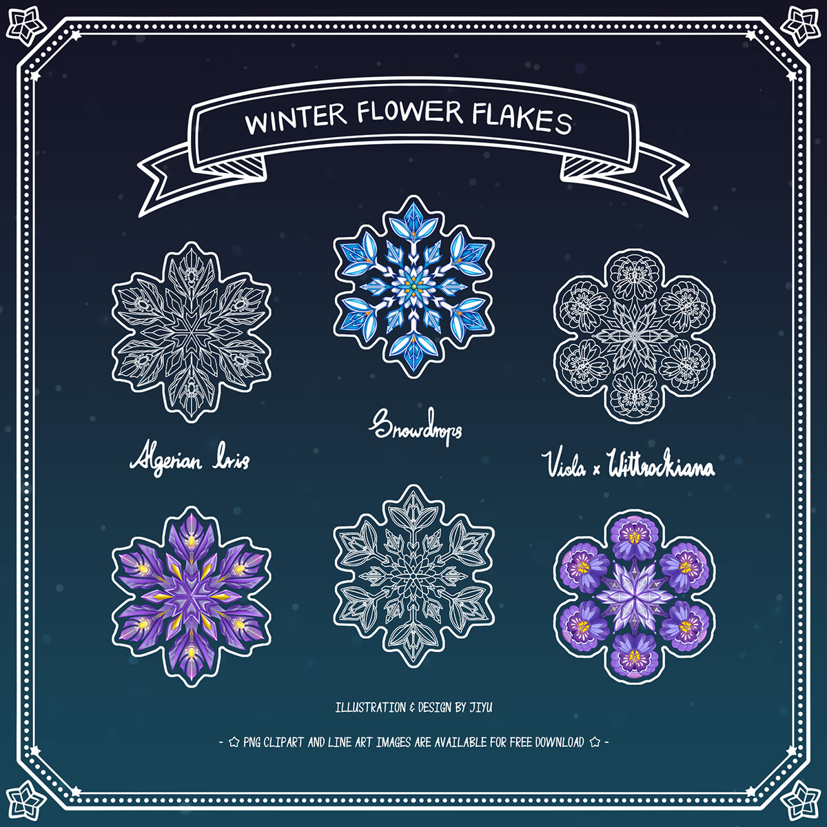 DA Tutorial challenge - Winter flower flakes rendition image