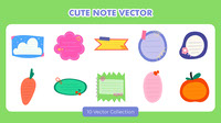 Cute Note Vector Set
