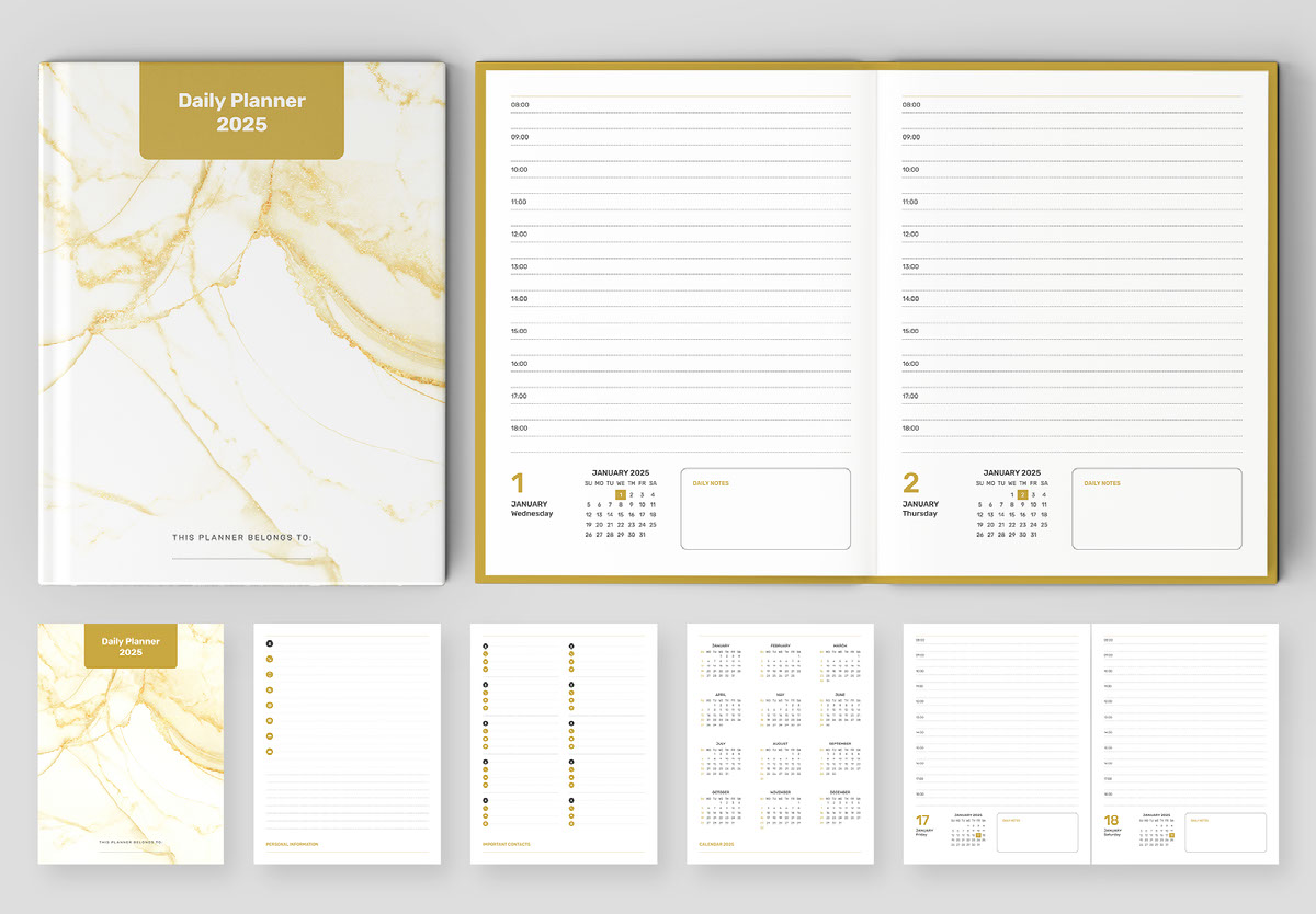Daily Planner 2025 Organizer Calendar 2025 Template on Behance Behance