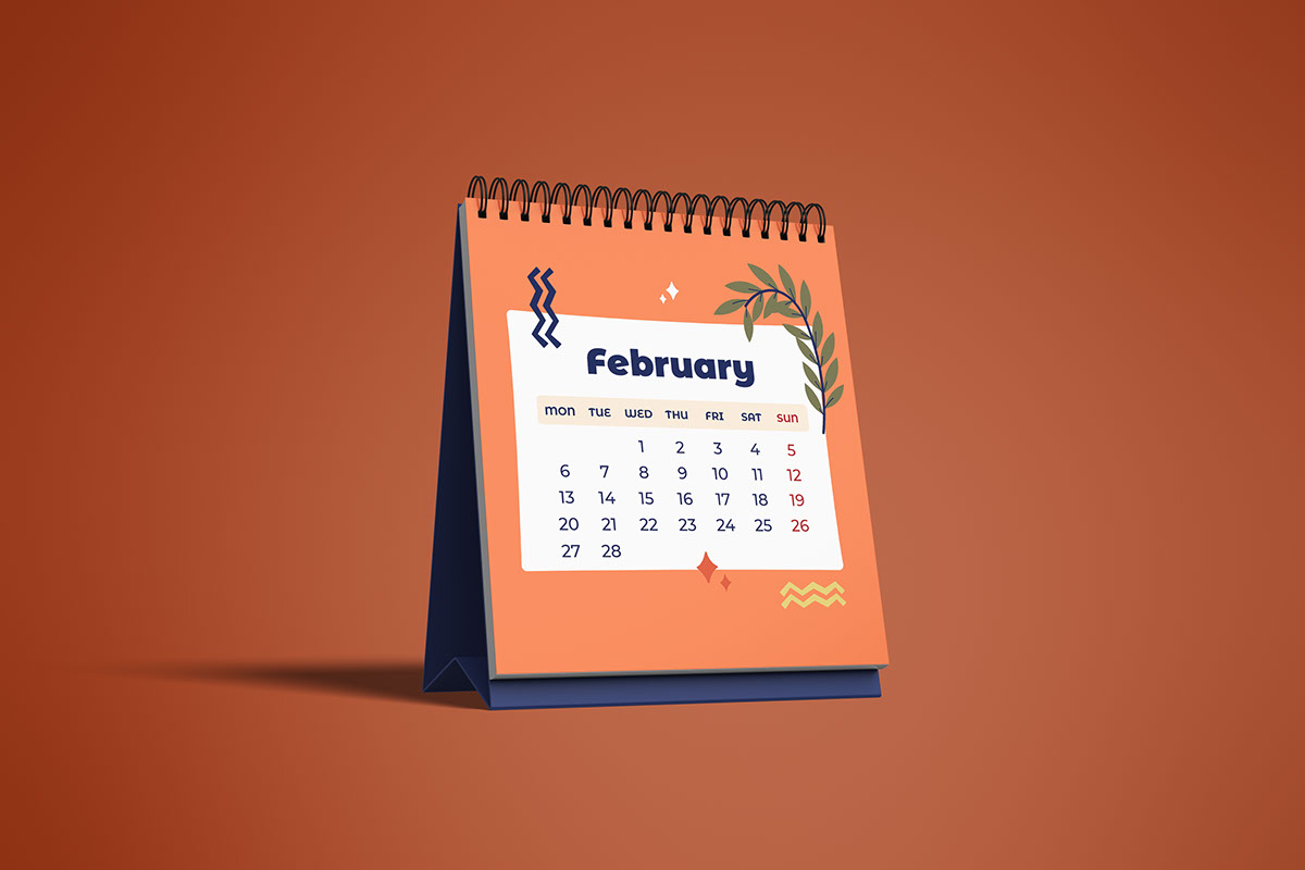 Website Calendar Square Square Desk Calendar Mockup on Behance :: Behance