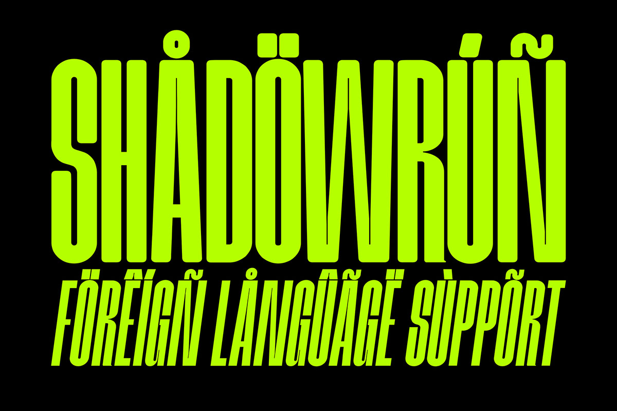 Meuga Condensed Sans Serif Font rendition image