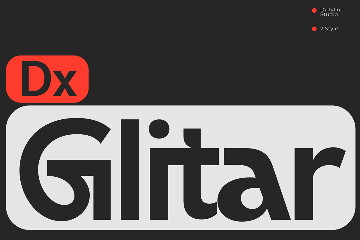 Dx Glitar Regular and Italic rendition image