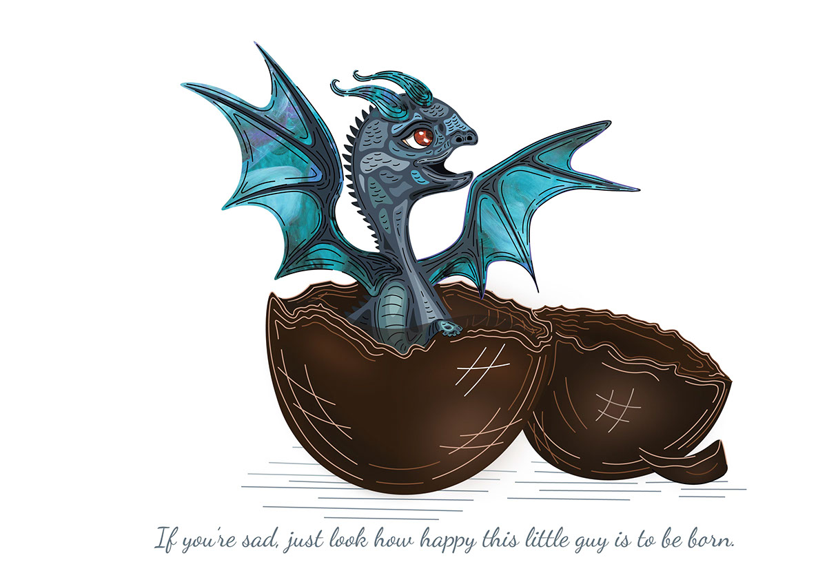 Chocolate Egg Dragon Hatchling - jpg with text rendition image