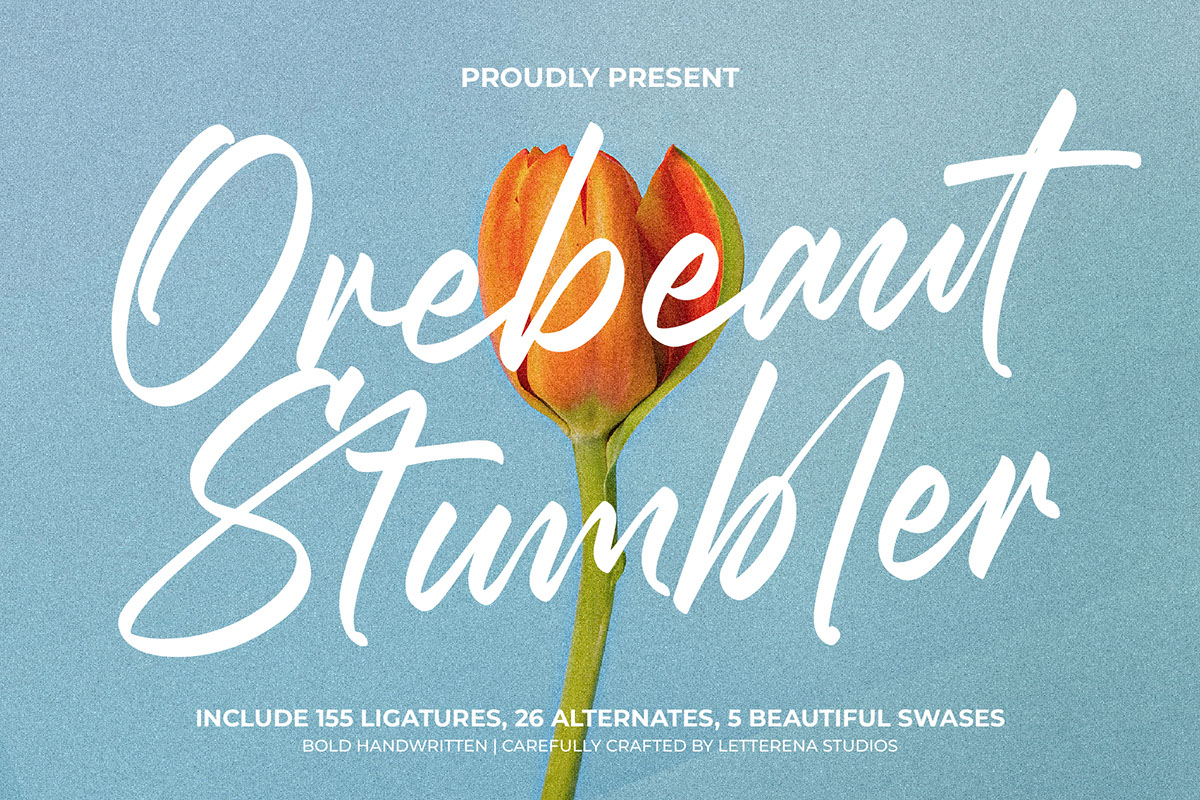 Orebeaut Stumbler - Bold Handwritten Font rendition image