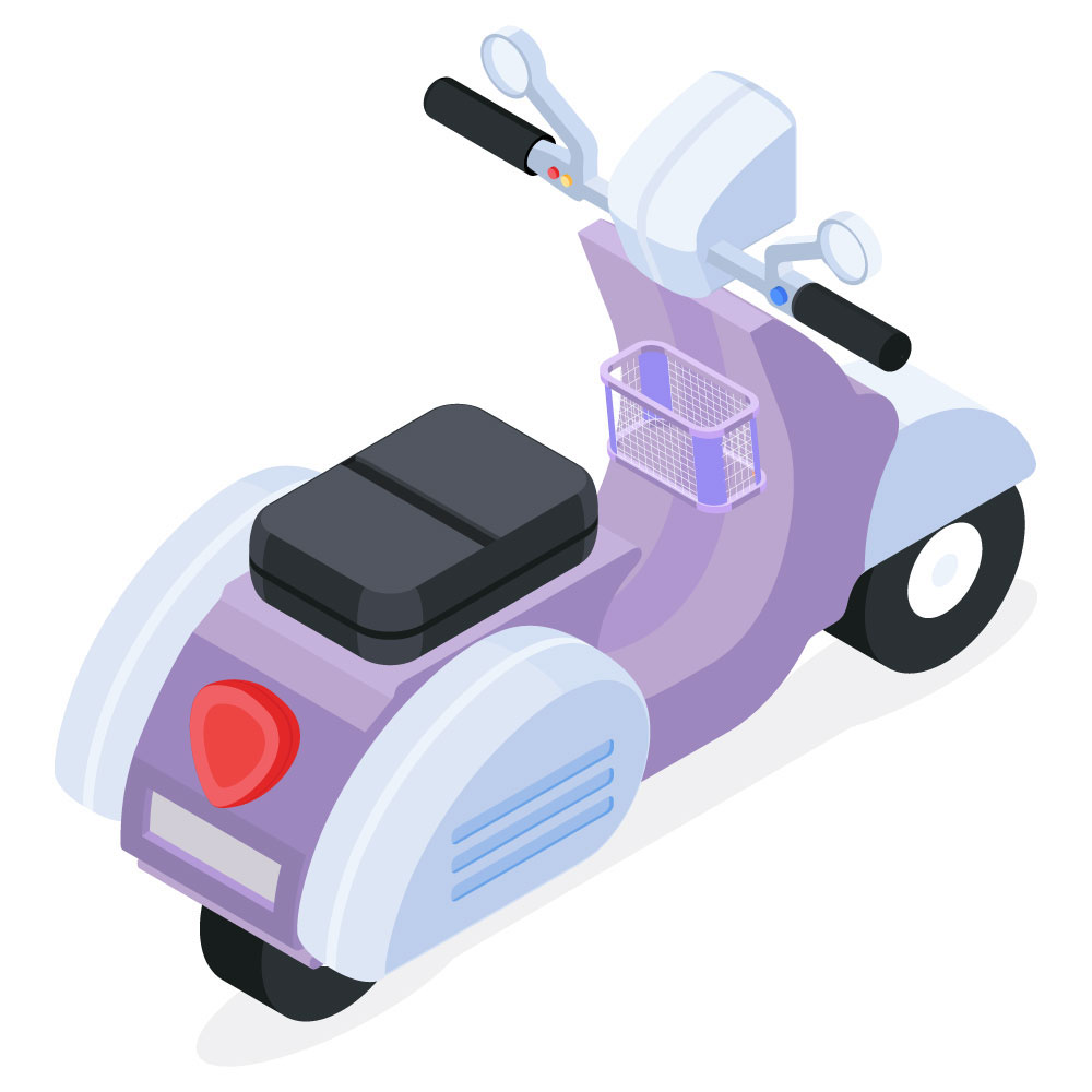 Isometric Scooter rendition image