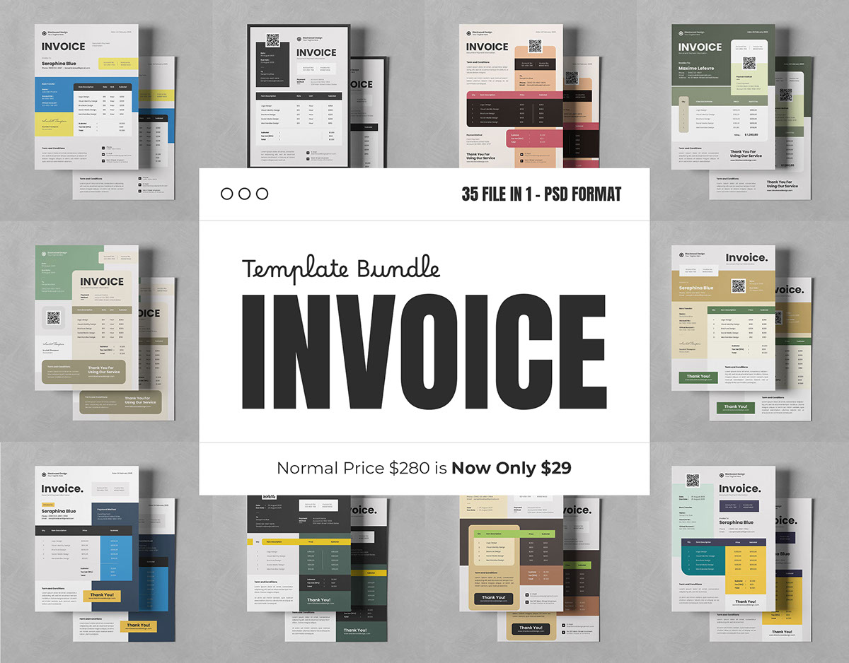 Invoice Templates Bundle Part 1 rendition image