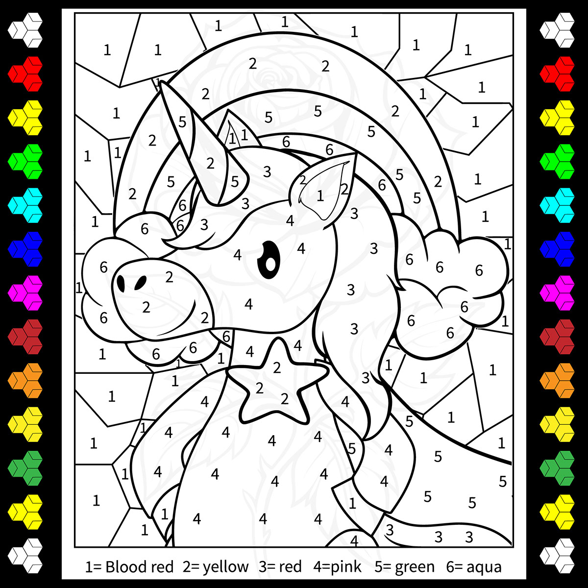 Free Coloring Rendering color by number coloring page for kids on Behance :: Behance