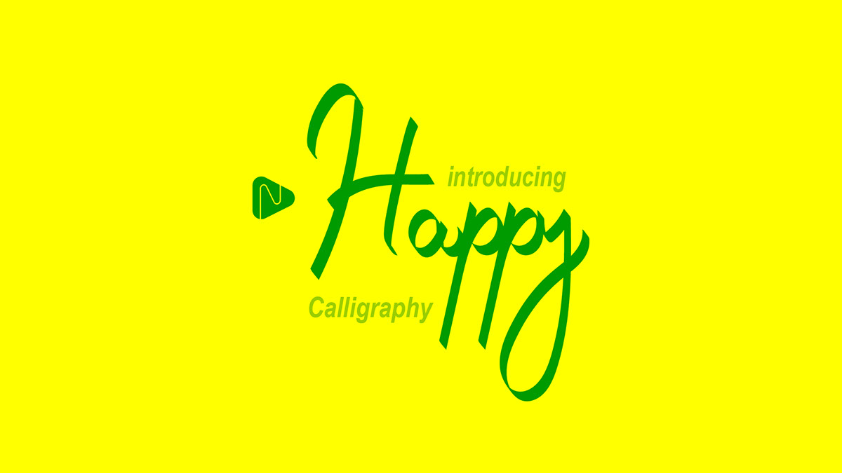 Happy Calligraphy Font rendition image