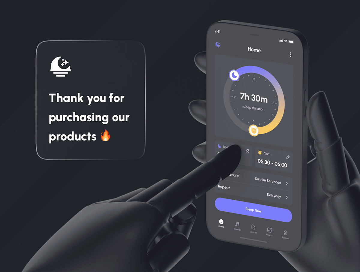 Sleepify - Sleep Tracker App UI Kit rendition image