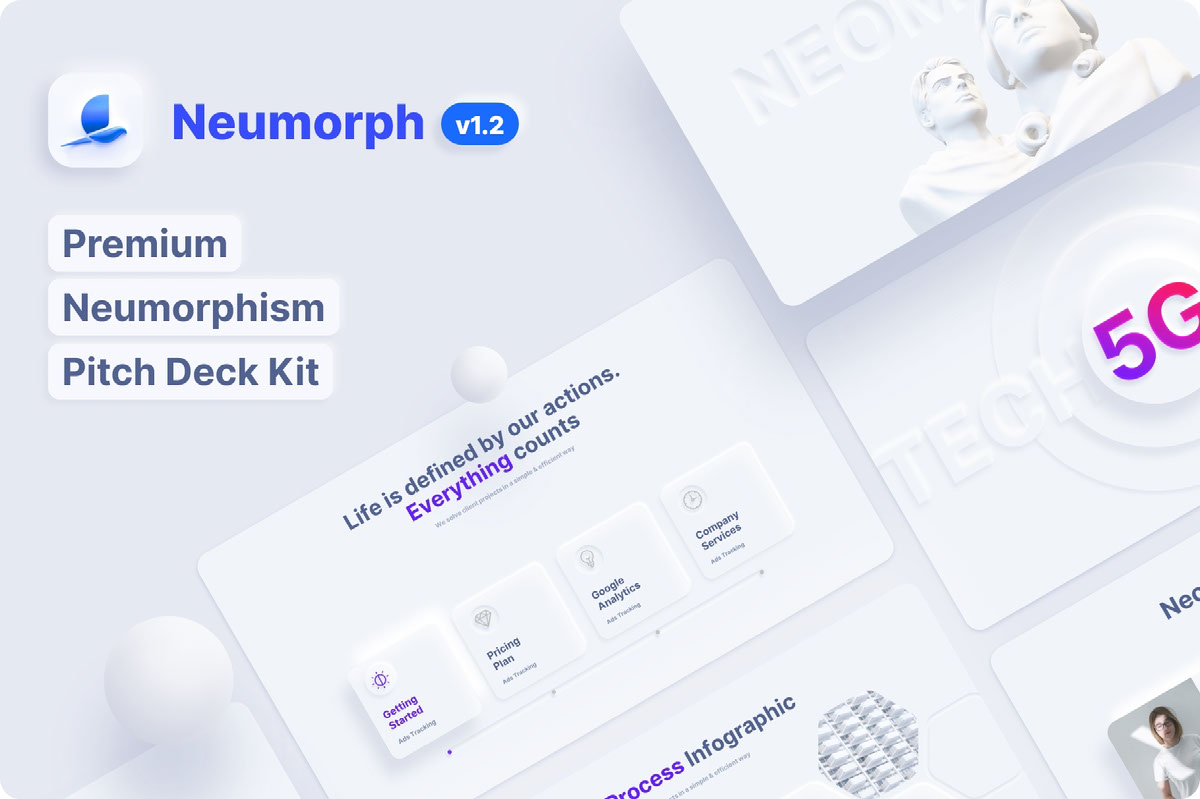 Neumorph Keynote Files rendition image