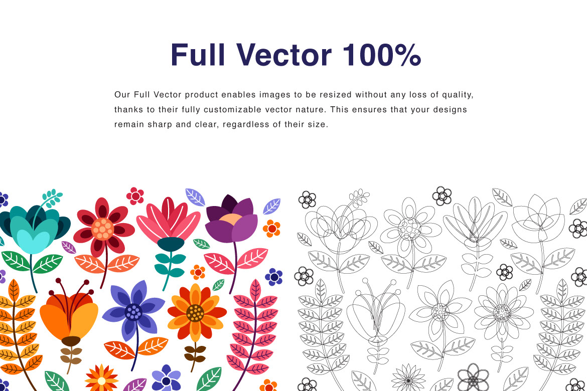 Colorful Flower Vector Illustration rendition image