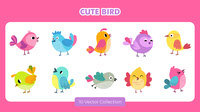 Cute Bird Vector Set