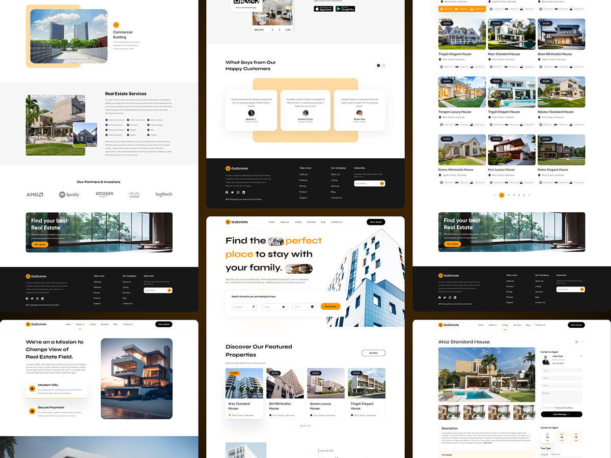 Real Estate Landing Page UI Design rendition image