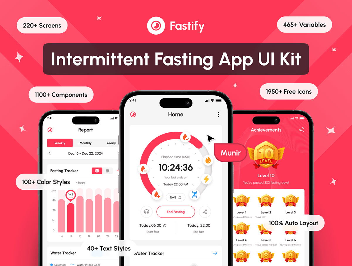 Fastify - Intermittent Fasting Tracker App UI Kit rendition image