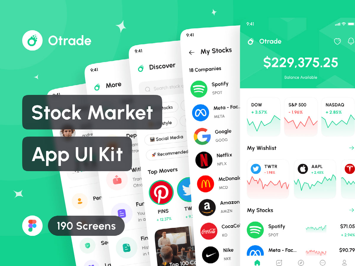 Otrade - Stock Trading - Stock Market App UI Kit on Behance :: Behance