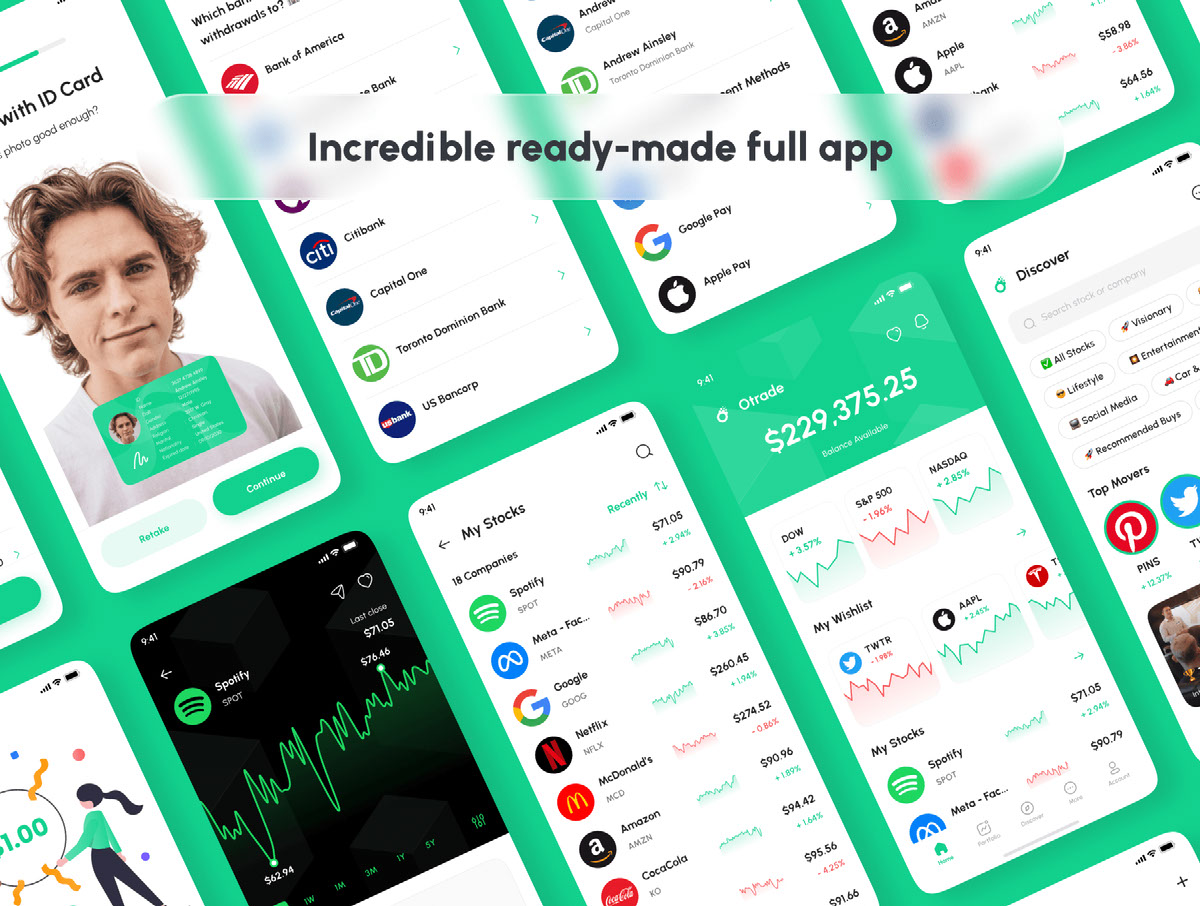 Otrade - Stock Trading - Stock Market App UI Kit on Behance :: Behance