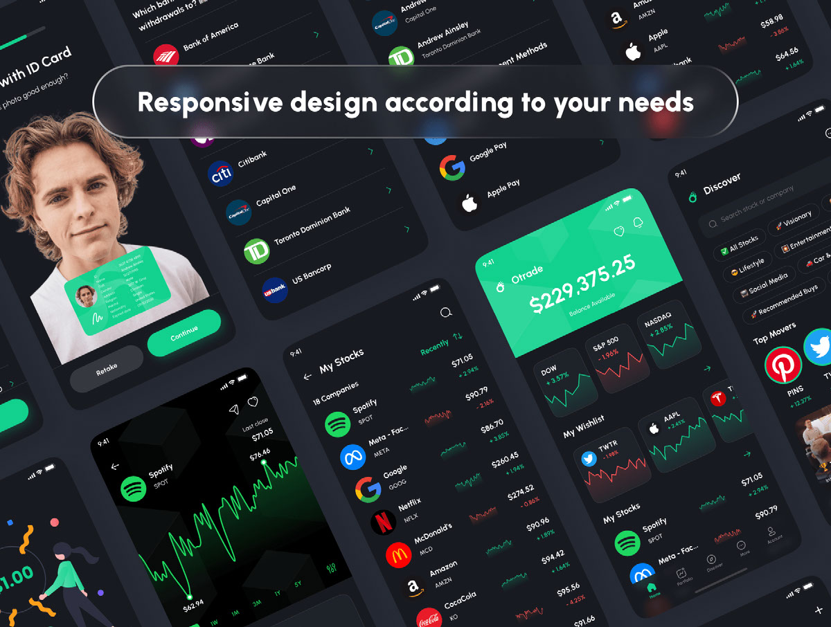 Otrade - Stock Trading - Stock Market App UI Kit on Behance :: Behance