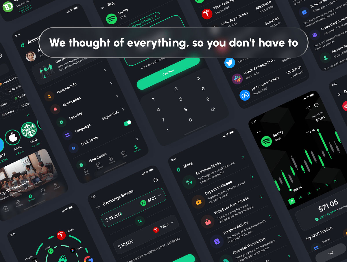 Otrade - Stock Trading - Stock Market App UI Kit on Behance :: Behance
