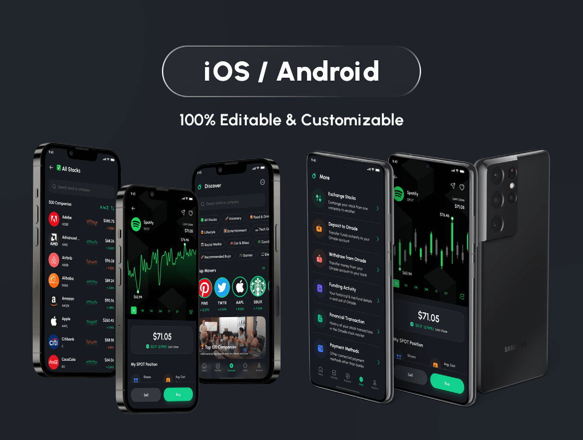 Otrade - Stock Trading - Stock Market App UI Kit on Behance :: Behance