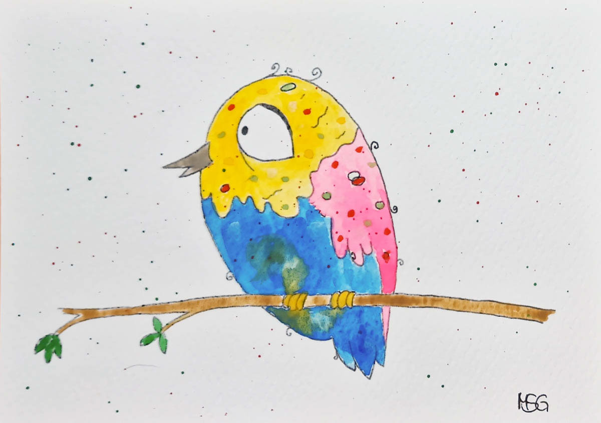 Colorful bird rendition image