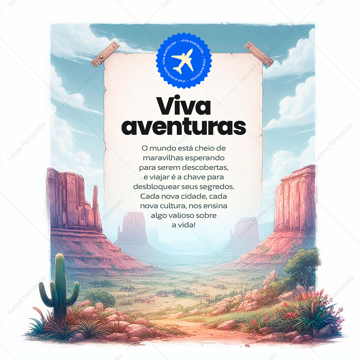 Viva aventuras Frase Motivacional rendition image